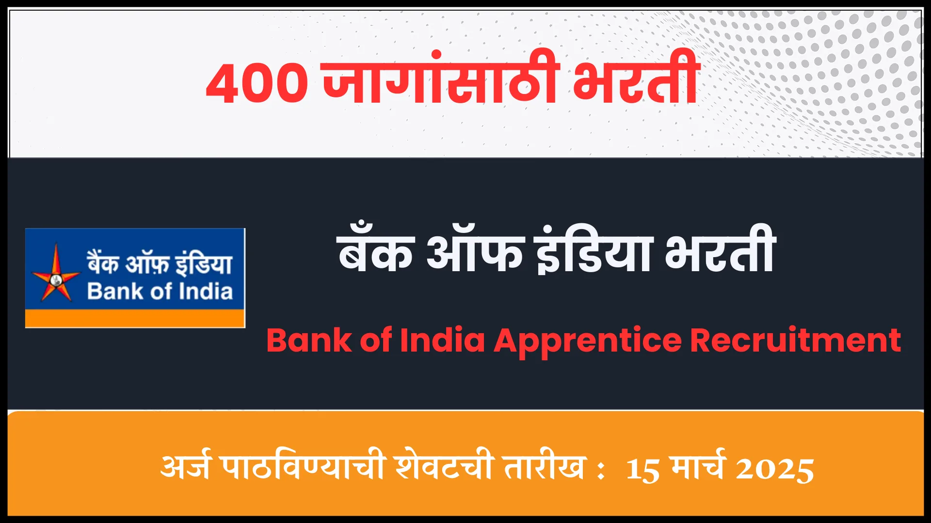 Bank of India Apprentice Recruitment