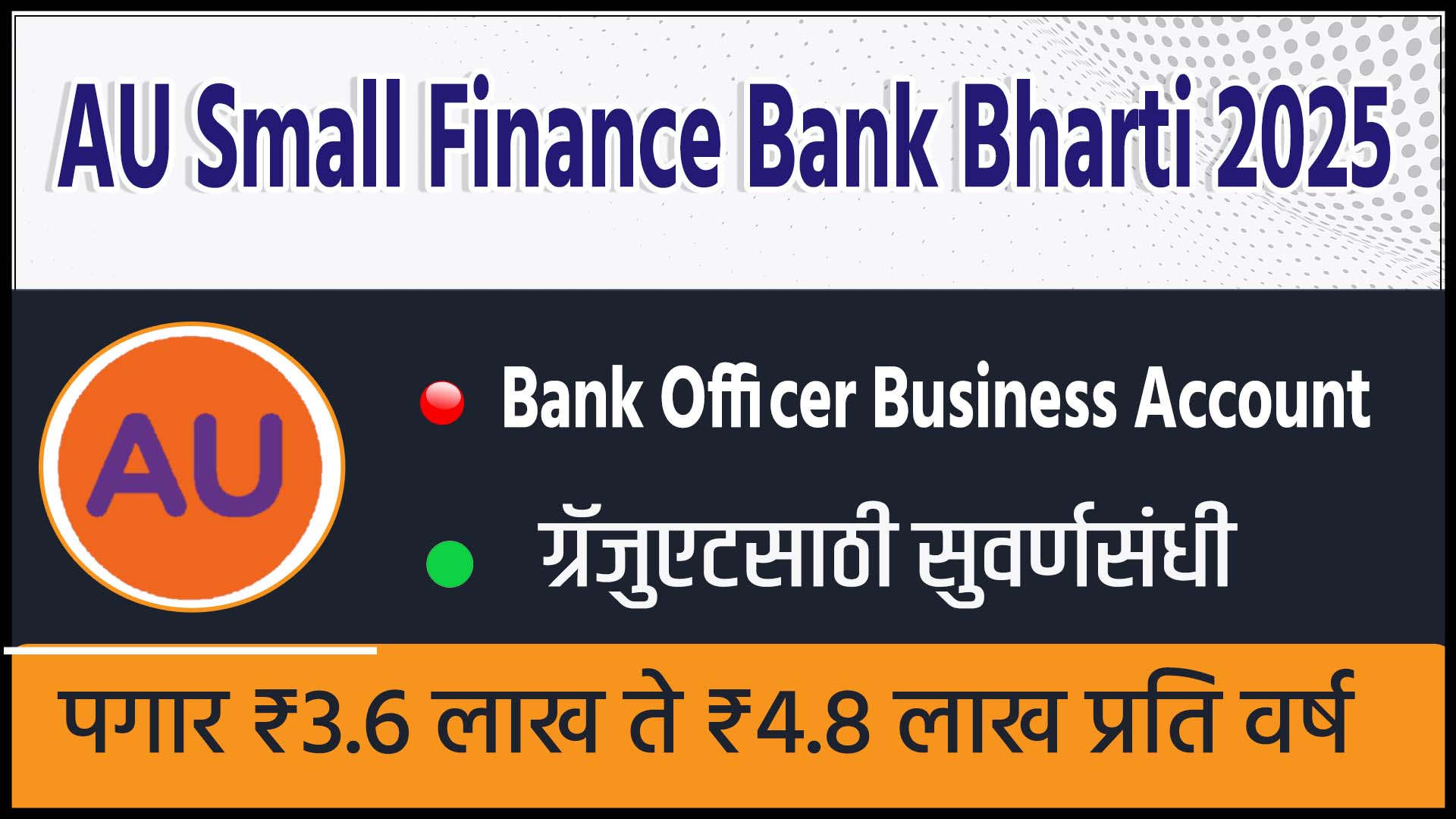 AU Small Finance Bank Bharti 2025
