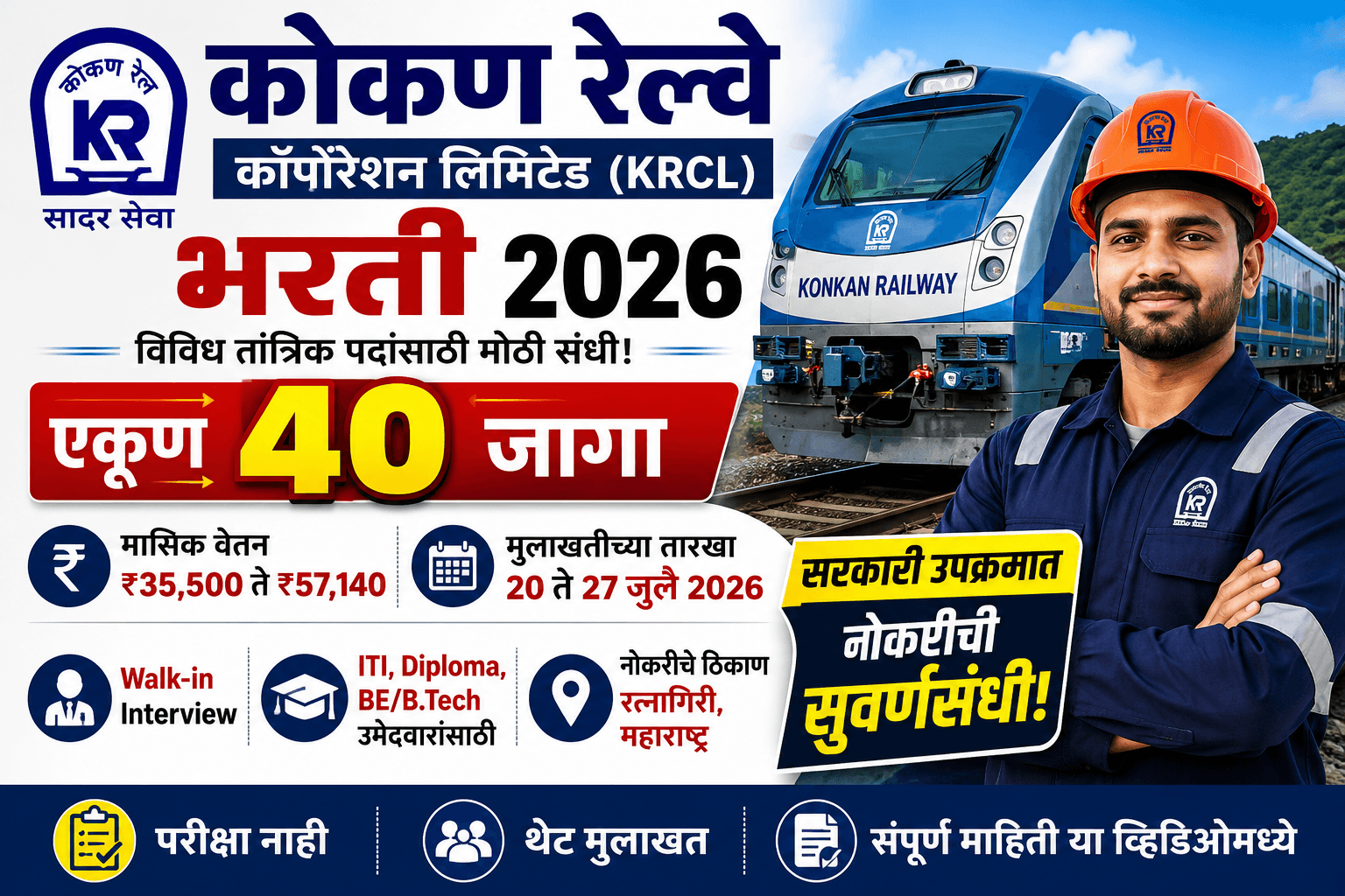 Konkan Railway Corporation Limited Recruitment 2026