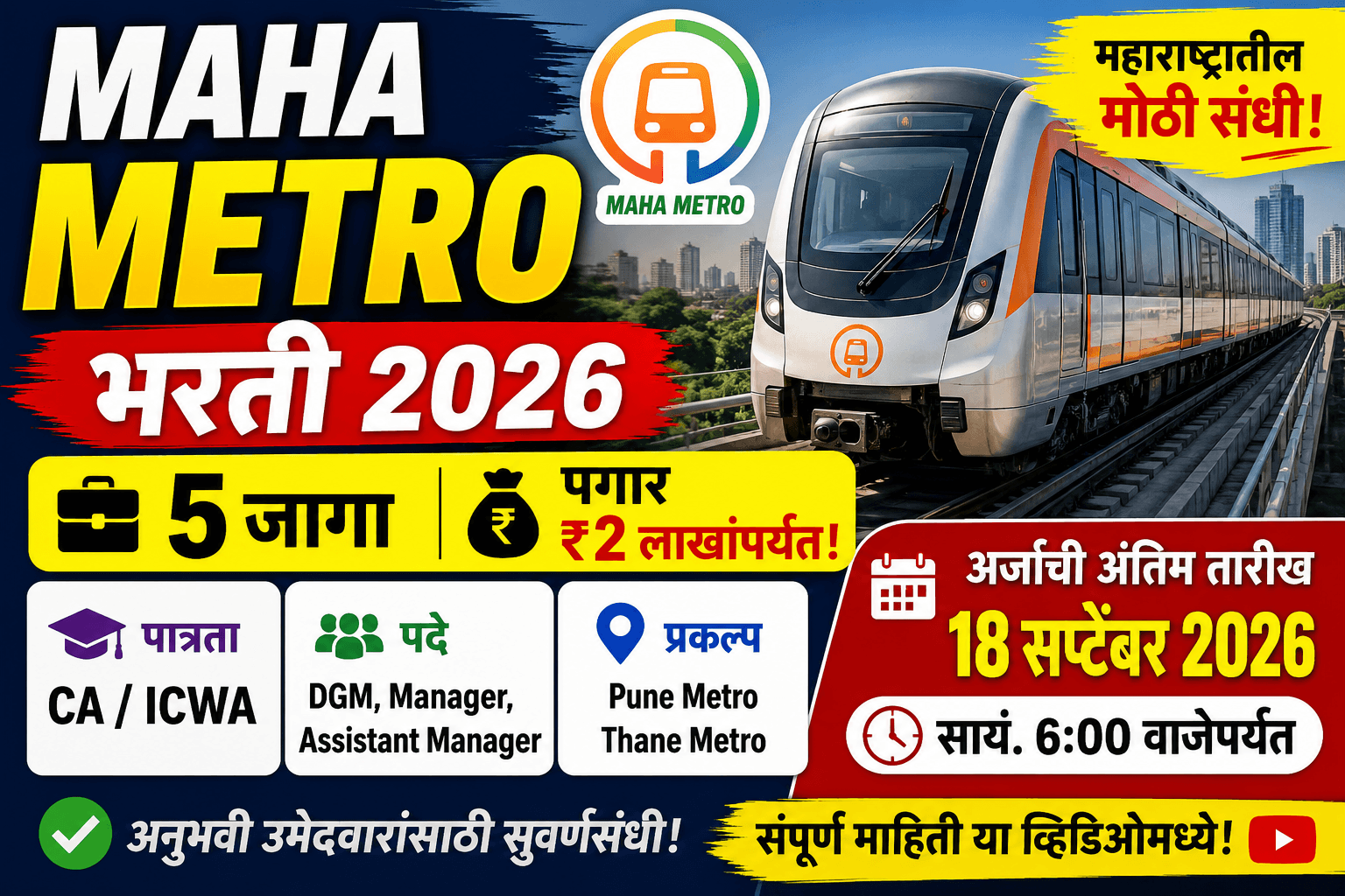 MAHA Metro Recruitment 2026